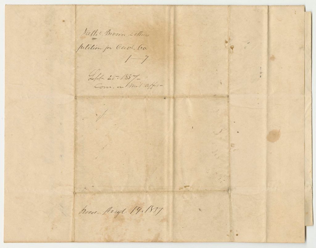 Miniature of Petition of Nathaniel Brown and Others to Form a Company of Cavalry in Calais