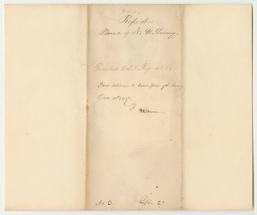 Miniature of Report 864: Report on the Bond of Nathaniel M. Lowney, Clerk of the Waldo County Judicial Court
