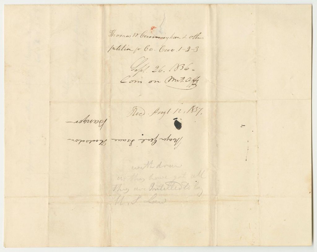 Miniature of Petition of Thomas W. Cunningham and Other for the Formation of a Company of Cavalry in Belmont