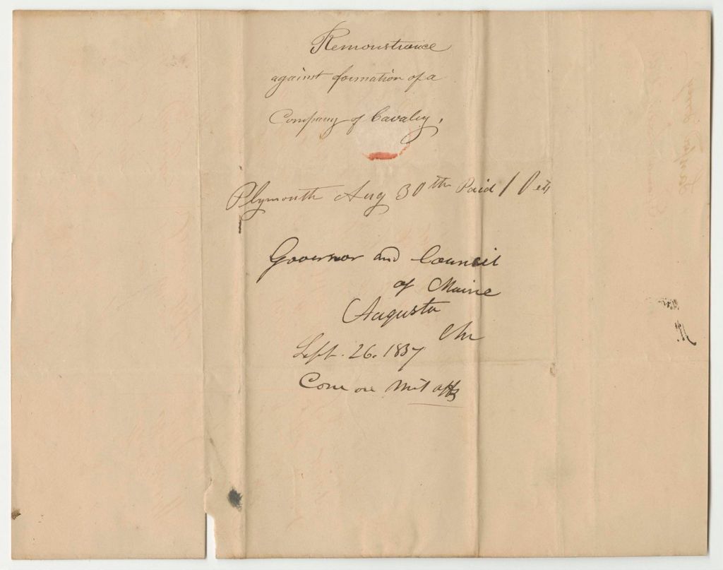 Miniature of Remonstrance Against the Formation of a Company of Cavalry in Belmont