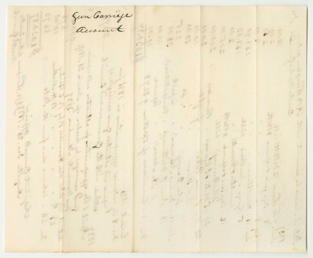 Miniature of Account of Abner B. Thompson, Adjutant General, for Repairing Gun Carriages