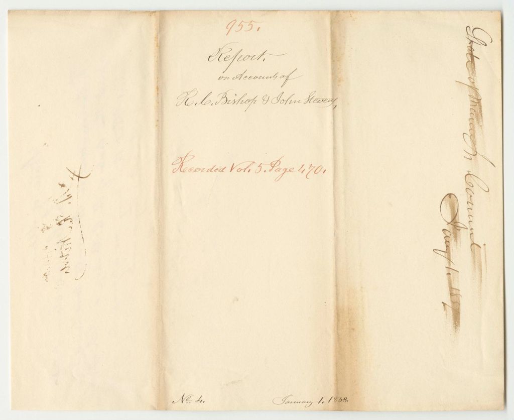 Miniature of Report 955: Report on the Accounts of R.C. Bishop and John Stevens, Referring Them to the Next Council