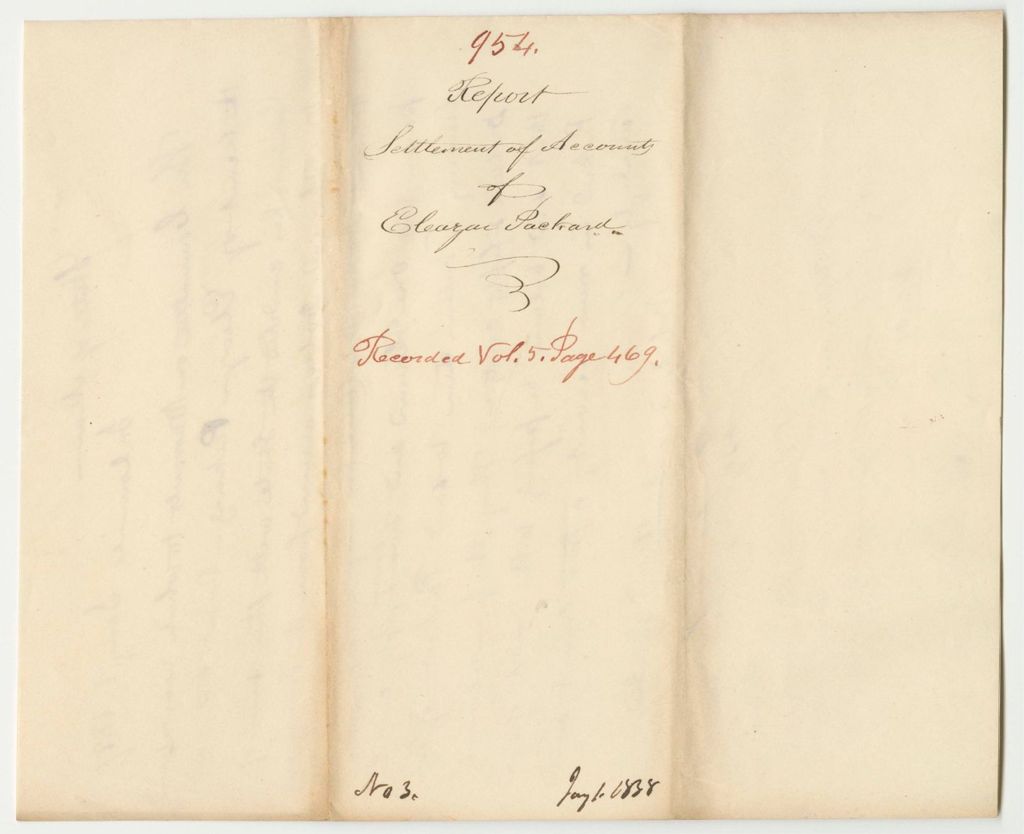 Miniature of Report 954: Report on the Settlement of Accounts of Eleazar Packard, Agent for The Mars Hill Road