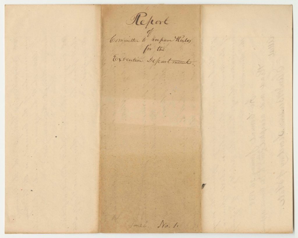 Miniature of Report 1: Report on the Committee to Prepare Rules for the Executive Department