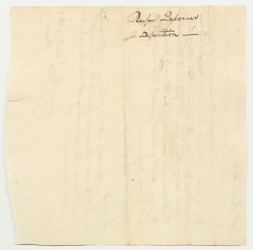 Miniature of Deposition of Rufus Laberee, for the Case of James Kimball v. James Marr