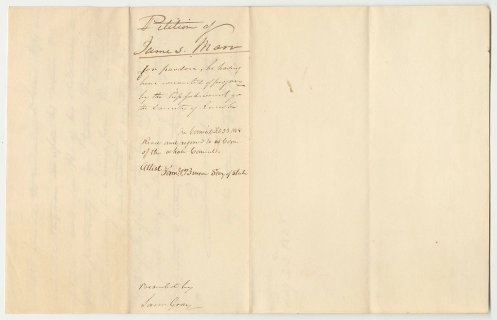 Miniature of Petition of James Marr for a Pardon