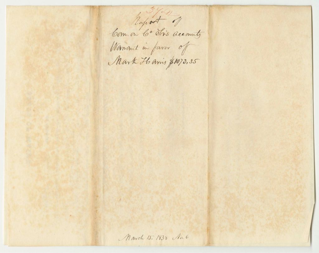 Miniature of Report 37: Warrant in Favor of Mark Harris, Cumberland County Treasurer