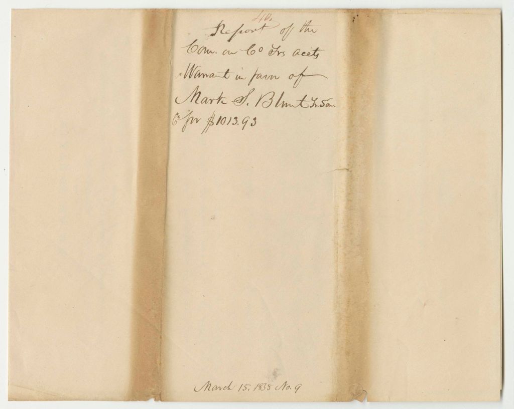 Miniature of Report 40: Warrant in Favor of Mark S. Blunt, Somerset County Treasurer