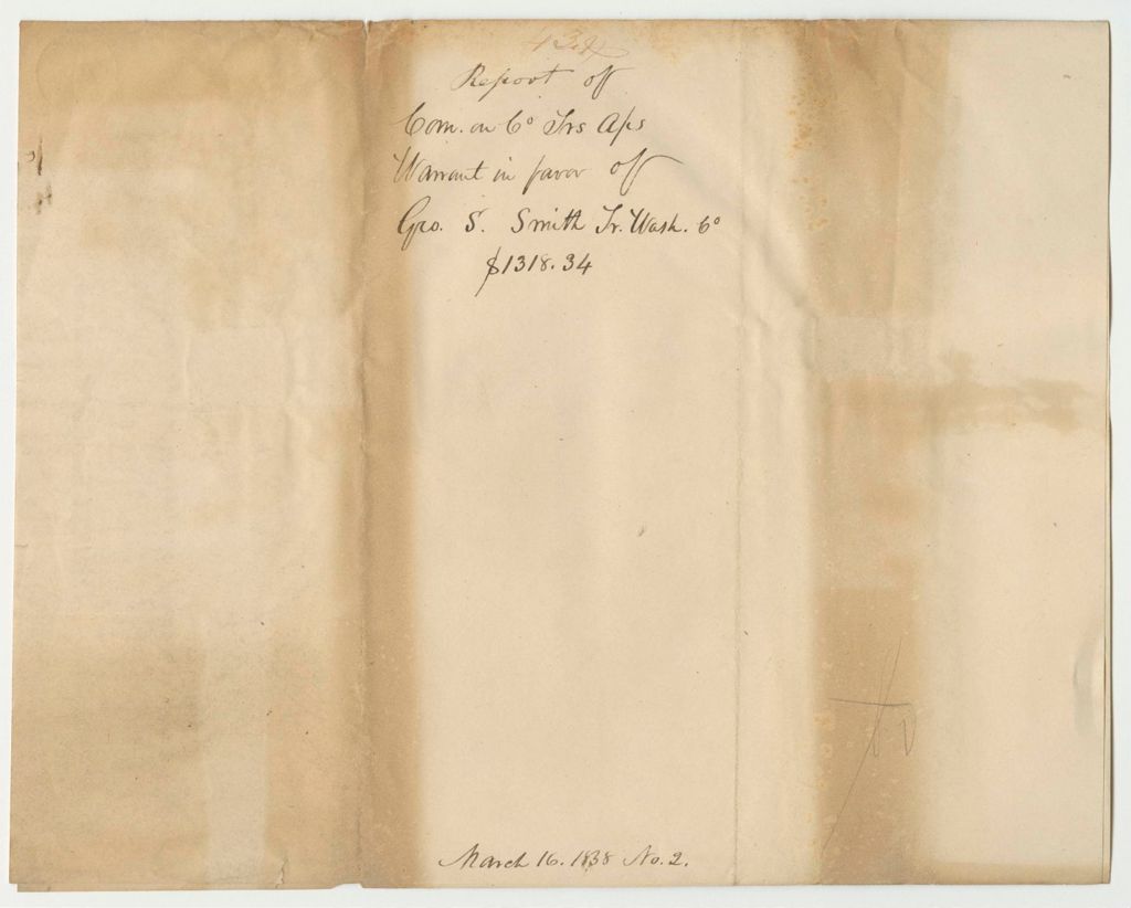 Miniature of Report 43: Warrant in Favor of George S. Smith, Washington County Treasurer