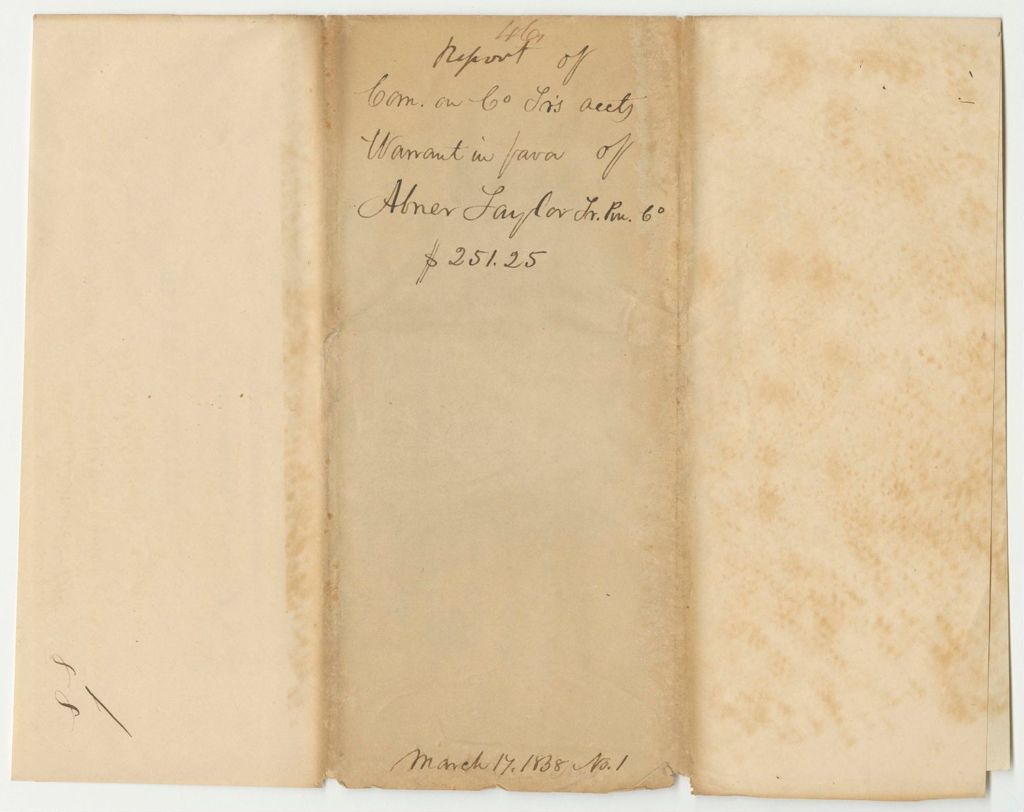 Miniature of Report 46: Warrant in Favor of Abner Taylor, Penobscot County Treasurer