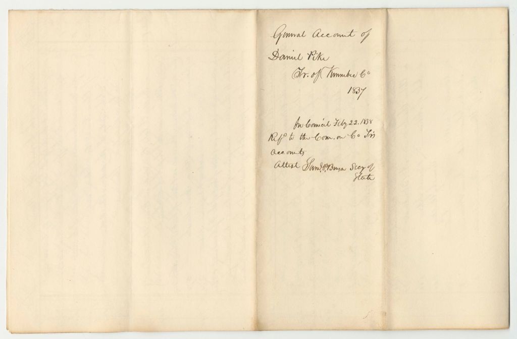 Miniature of General Account of Daniel Pike, Kennebec County Treasurer