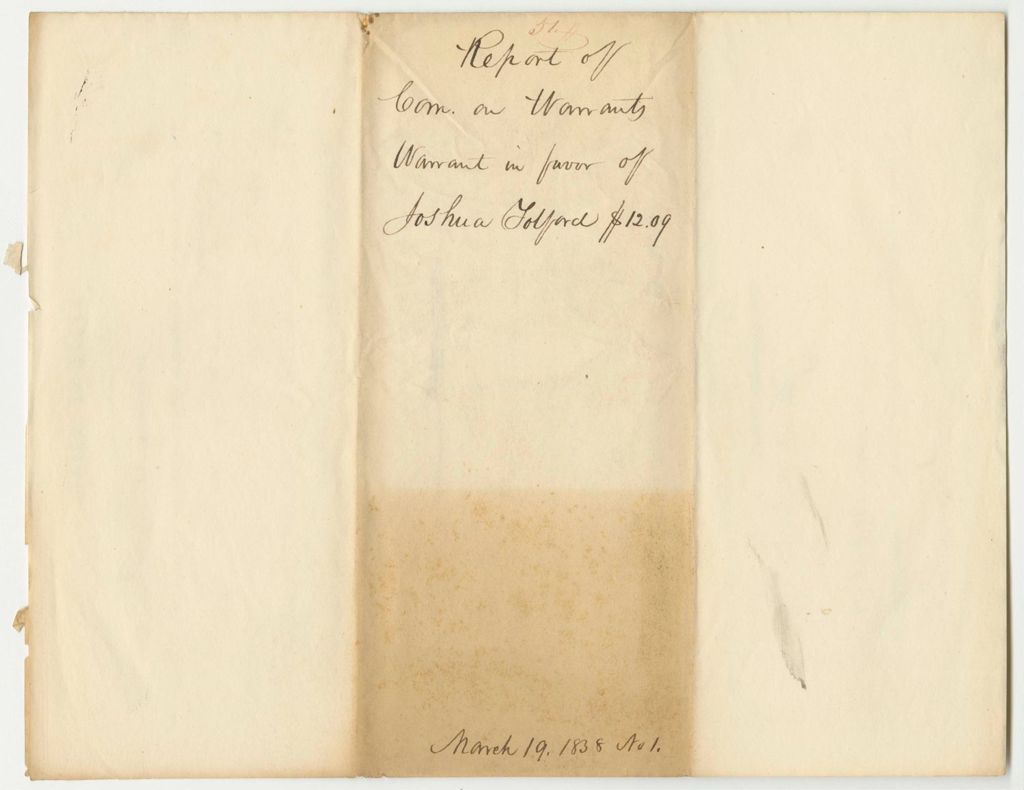 Miniature of Report 51: Warrant in Favor of Joshua Tolford