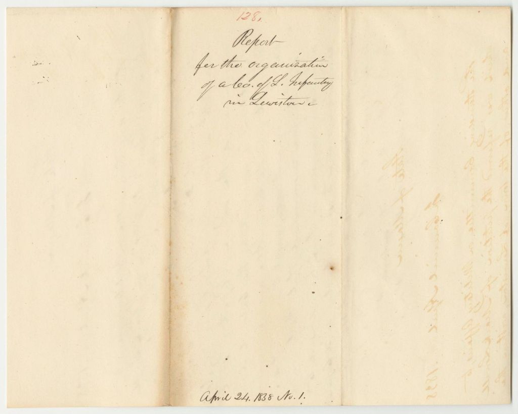 Miniature of Report 128: Report on the Organization of a Company of Light Infantry in Lewiston