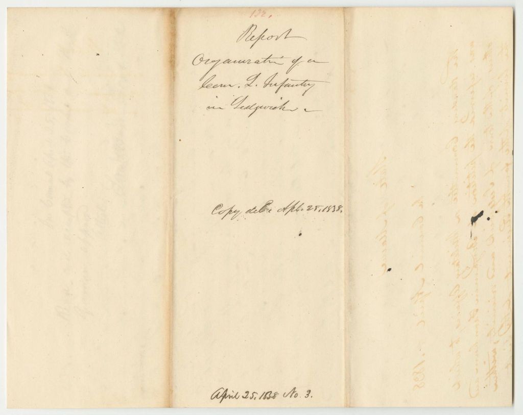 Miniature of Report 132: Report on the Organization of Light Infantry in Sedgwick