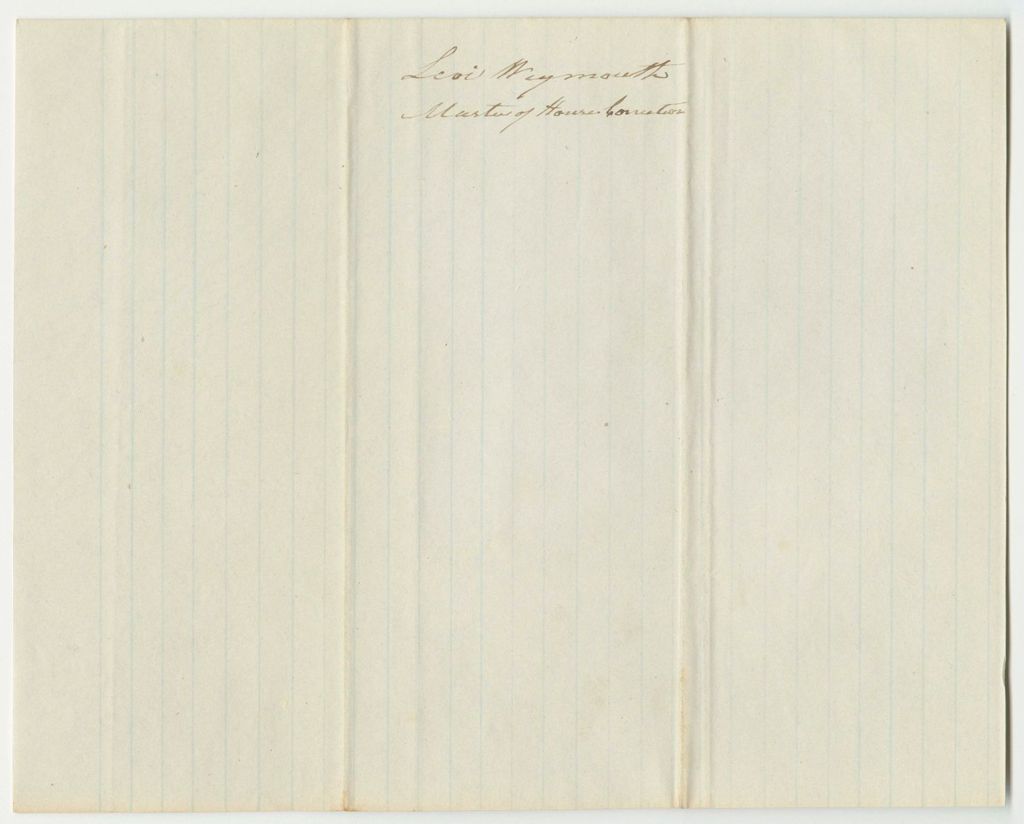 Miniature of Account of Levi Weymouth, Master of the House of Correction