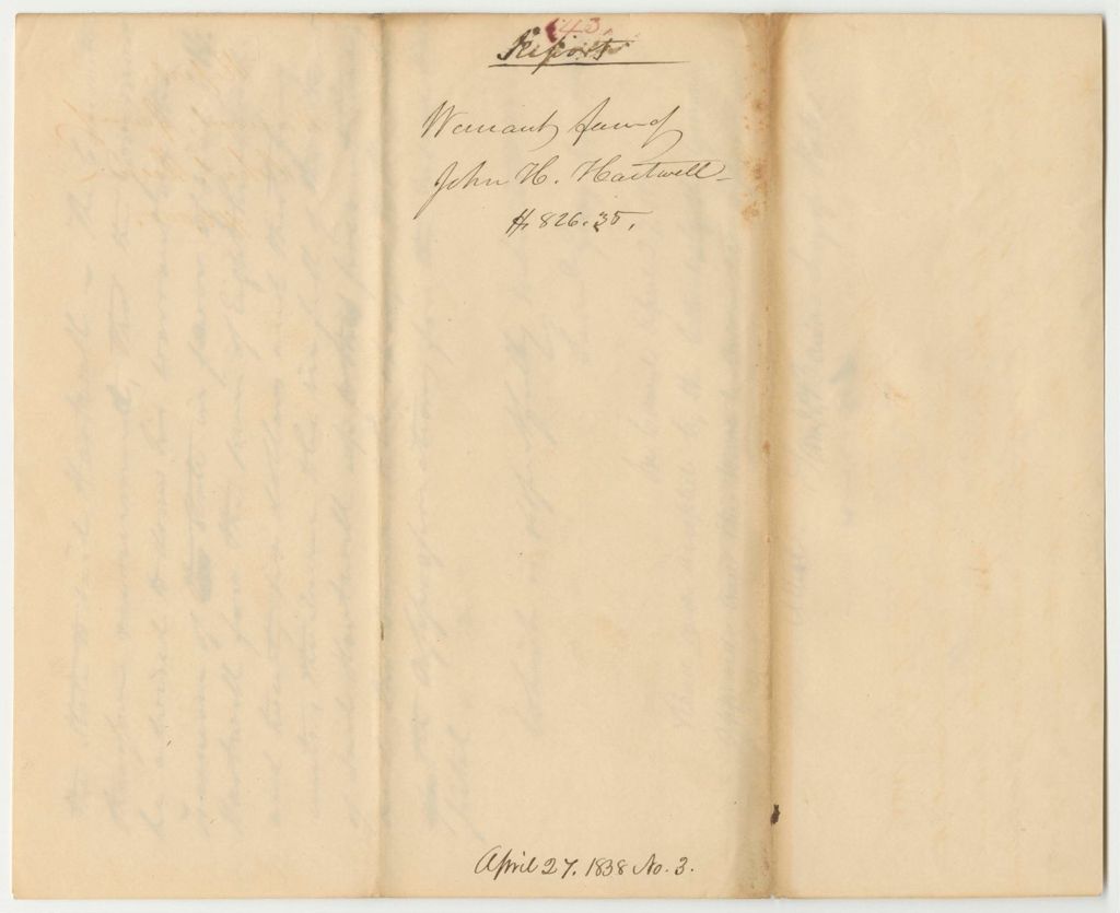 Miniature of Report 143: Warrant in Favor of John H. Hartwell, Agent to Build the Insane Hospital