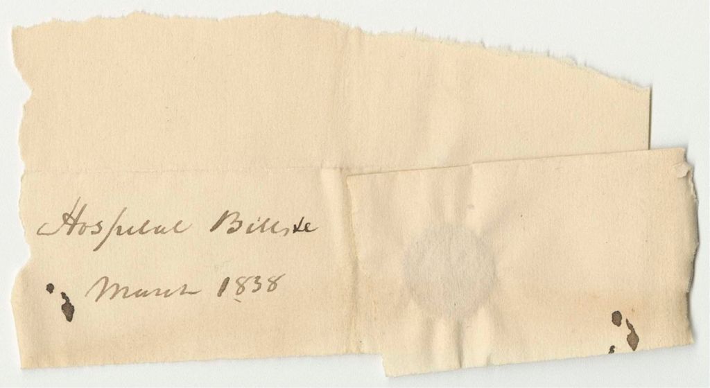 Miniature of Hospital Bills from the Account of John H. Hartwell, Agent to Build the Insane Hospital