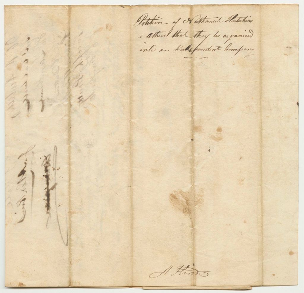 Miniature of Petition of Nathaniel Hutchins and Others to be Organized Into an Independent Company in Augusta