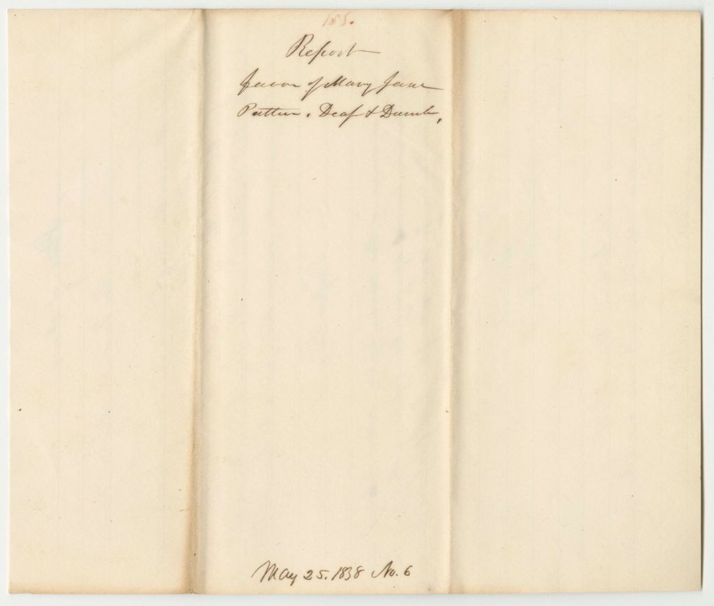 Miniature of Report 158: Report on the Petition of Otis Patten to Have His Sister, Mary Jane Patten, Continue at the New England Institute for the Blind