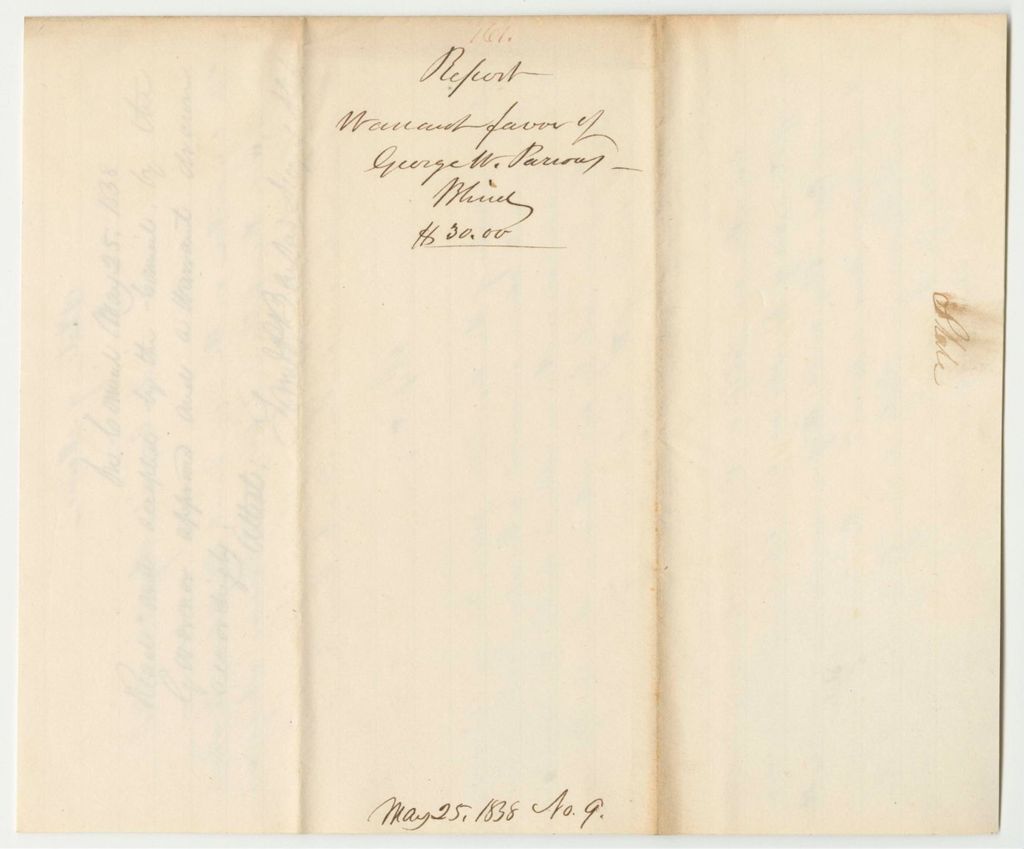 Miniature of Report 161: Warrant in Favor of George W. Parsons of Portland for the Support of His Blind Son