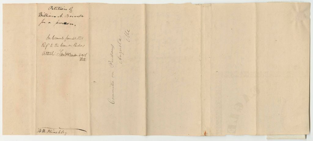 Miniature of Petition of William A. Boswell for a Pardon