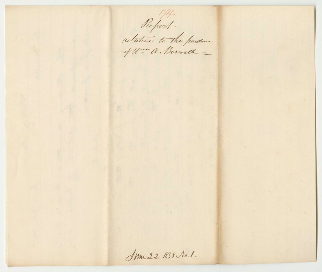 Miniature of Report 174: Report on a Pardon of William A. Boswell