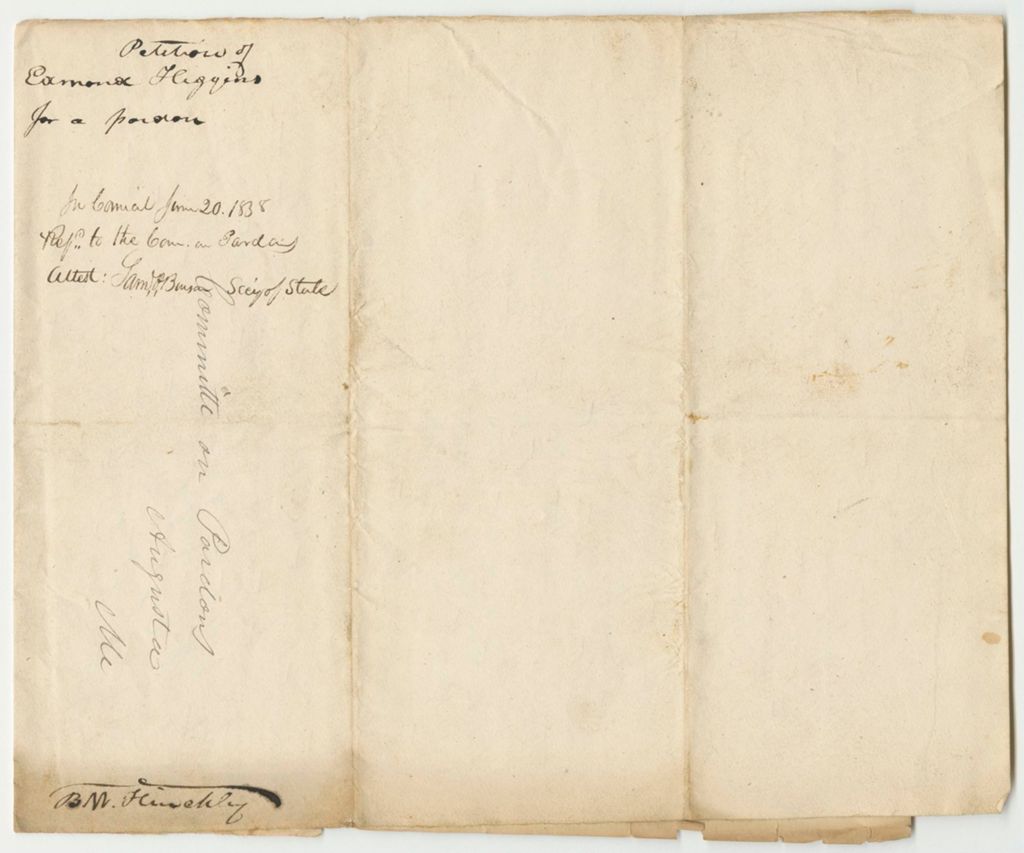 Miniature of Petition of Edmund Higgins for a Pardon