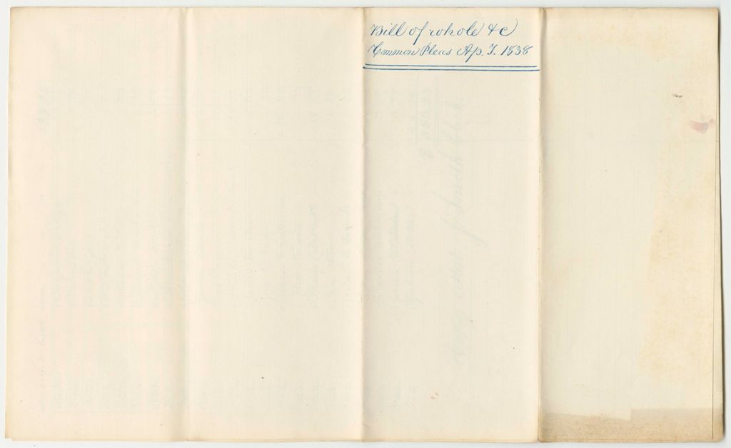Miniature of Bill of Whole Amount of Costs in Criminal Prosecutions at the Court of Common Pleas in Lincoln County, April Term 1838