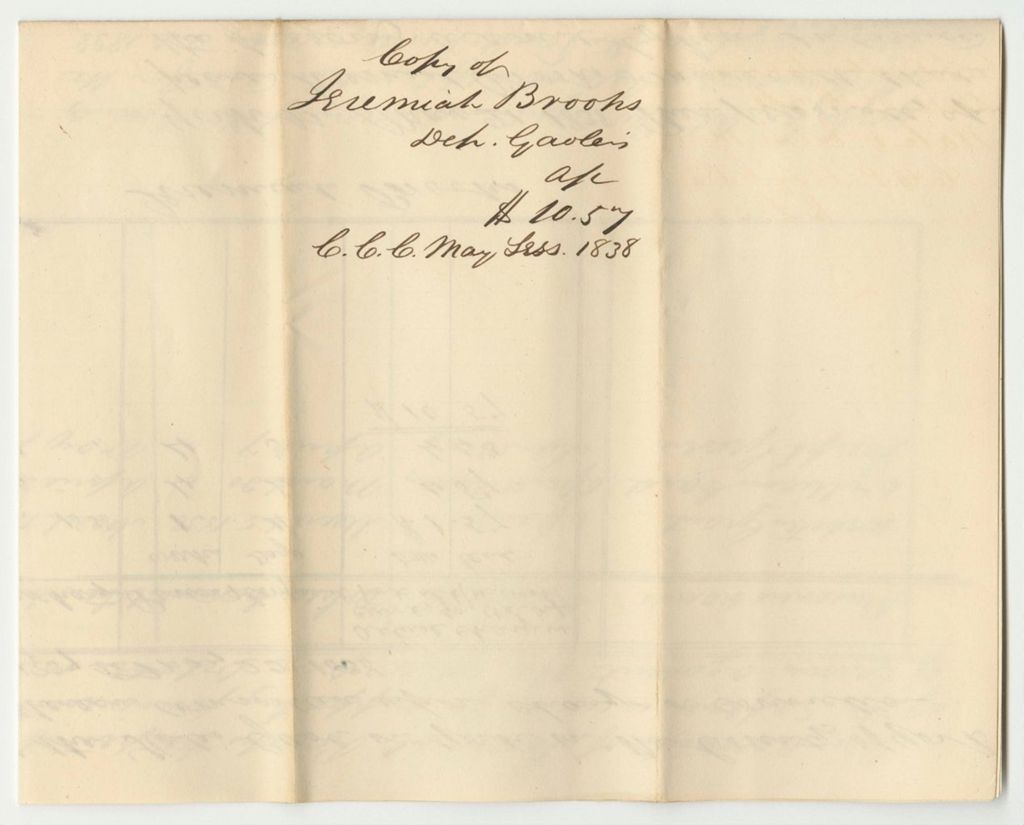 Miniature of Account of Jeremiah Brooks, Keeper of the States Gaol in York, of the Expenses Incurred for Supporting Prisoners Therein Committed Upon Charge or Conviction of Crimes Against the State, from October 10th 1837 to May 22nd 1838