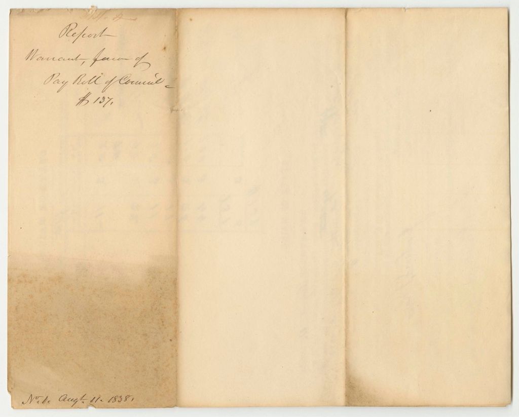 Miniature of Report 214: Warrant for the Payroll of the Executive Council