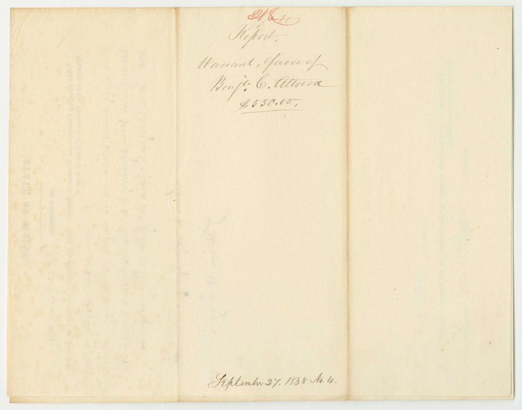 Miniature of Report 218: Warrant in Favor of Benjamin C. Atwood, for Building a Bridge Across Moose River