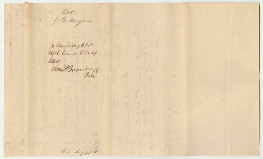 Miniature of Account of Francis B. Morgan, Hancock County Treasurer