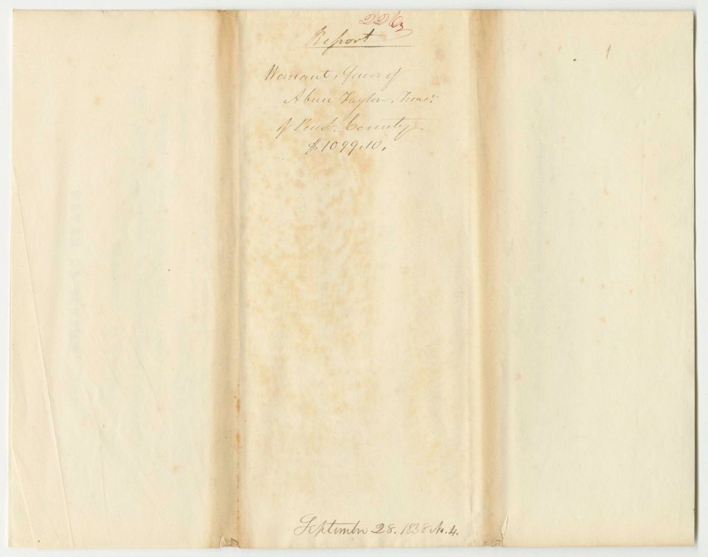 Miniature of Report 226: Warrant in Favor of Abner B. Taylor, Penobscot County Treasurer
