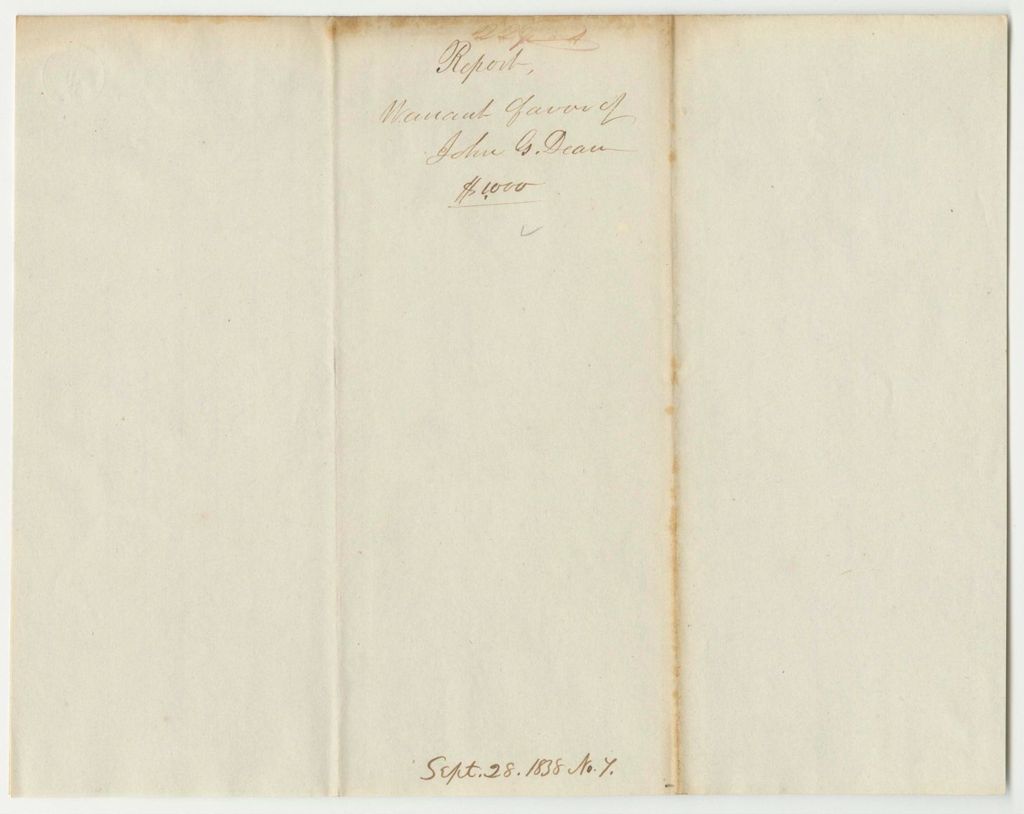 Miniature of Report 229: Warrant in Favor of John G. Deane, for Running and Locating the Northeastern Boundary Line