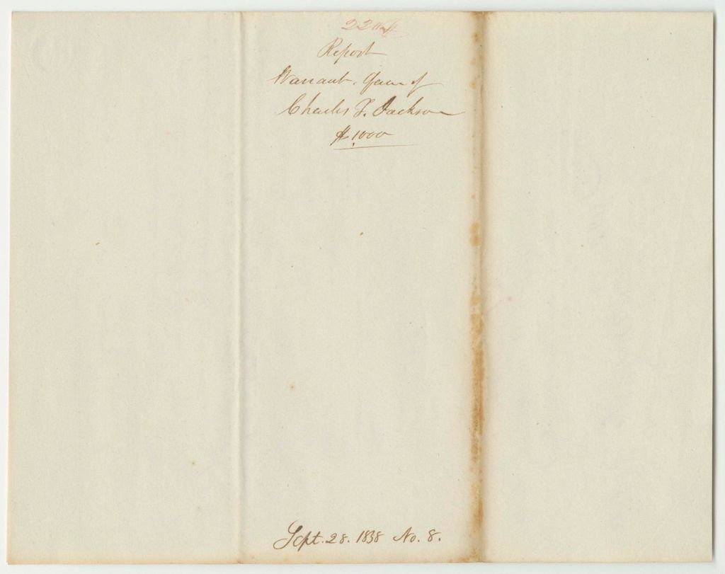 Miniature of Report 230: Warrant in Favor of Charles F. Jackson for the Geological Survey of the State