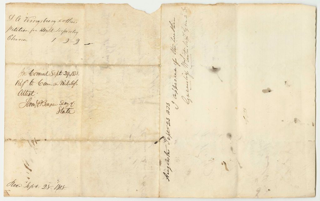 Miniature of Petition of S.A. Kingsbery and Others for the Organization of a Light Infantry Company in China