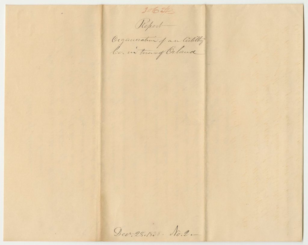 Miniature of Report 306: Report on the Organization of an Artillery Company in Orland and Vicinity