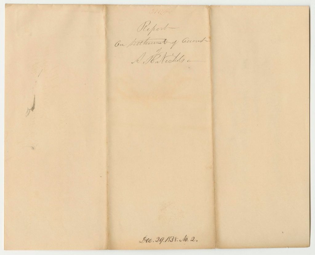 Miniature of Report 311: Report on the Settlement of Accounts of Asaph R. Nichols, Late Secretary of State