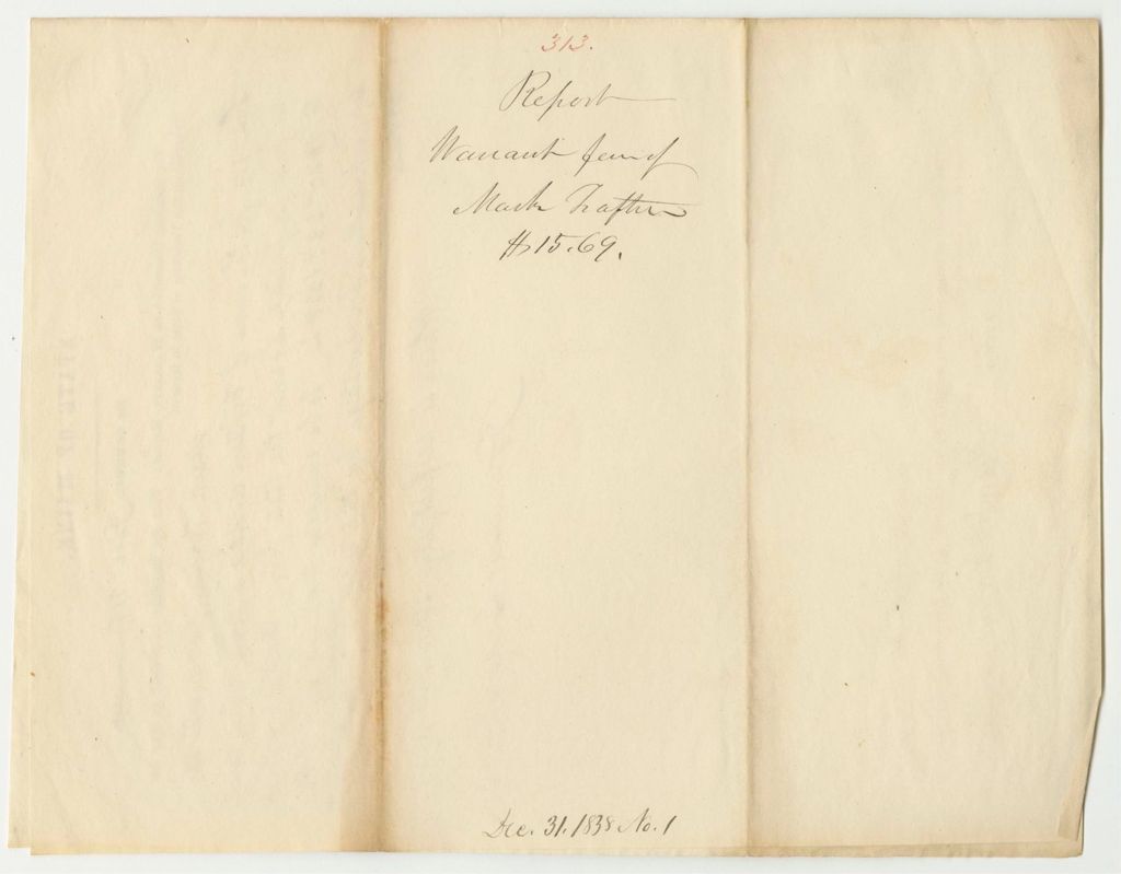 Miniature of Report 313: Warrant in Favor of Mark Trafton, Postmaster of Bangor, for Postage