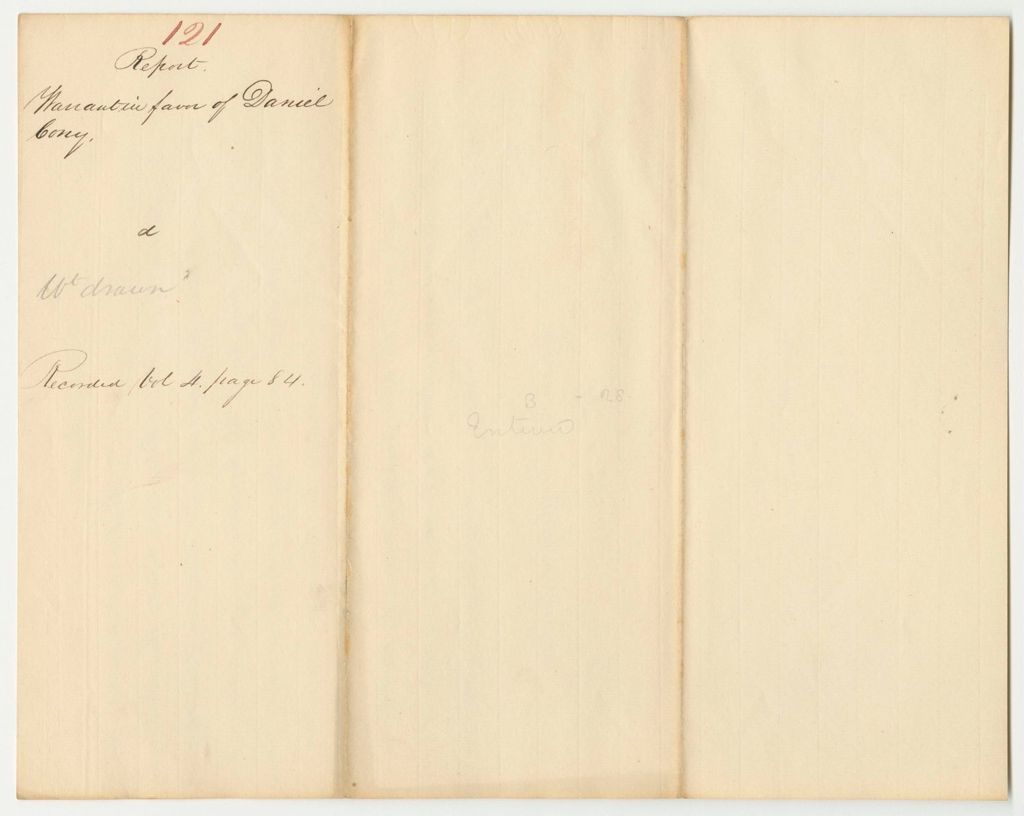 Miniature of Report 121: Report on the Warrant in Favor of Daniel Cony for Interest on His Loan to the State