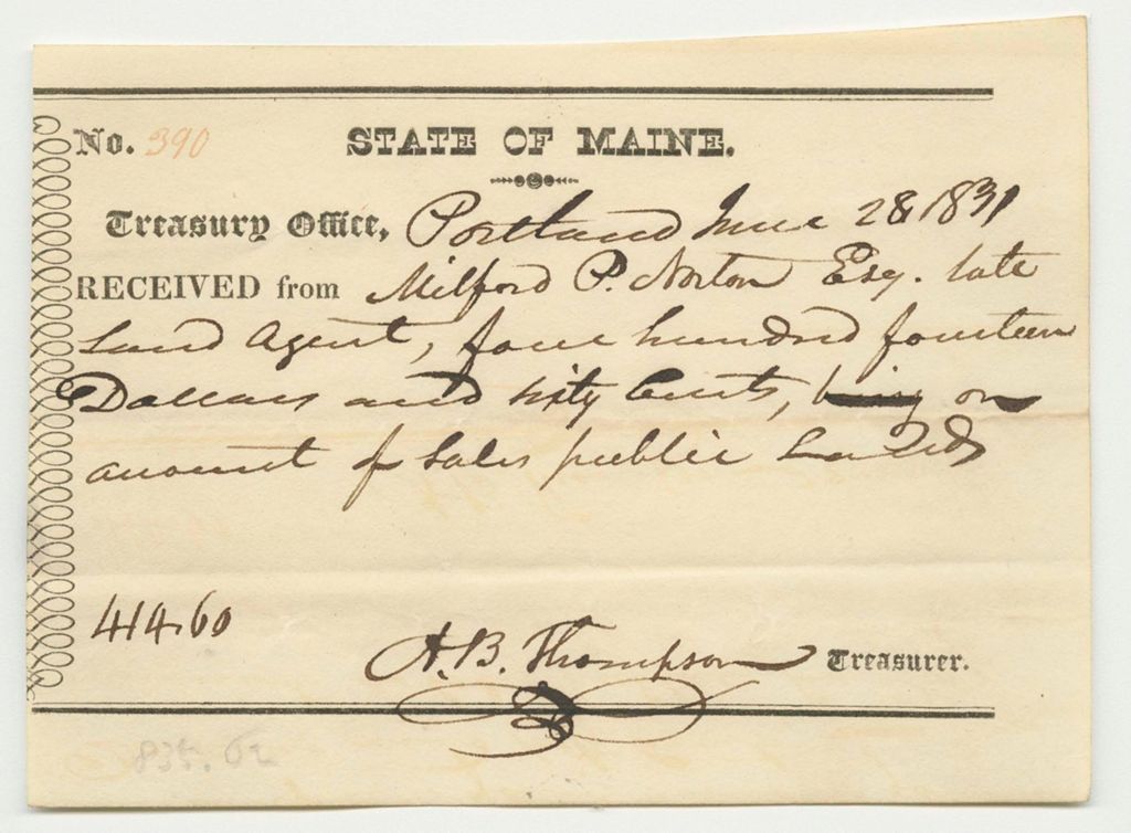 Miniature of Report on the Settlement with Milford P. Norton, Esq., Late Land Agent.2