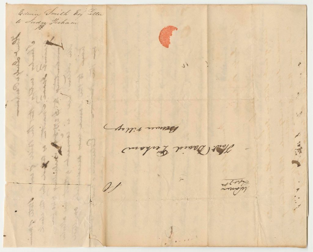 Miniature of Letter from Edwin S. Smith to Judge Pecham, in Relation to the Bill of Costs in State v. Isaac Snaith