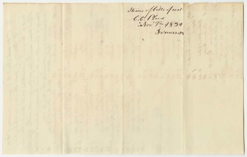 Miniature of Items of Bills of Costs in Criminal Prosecution at the Court of Common Pleas in Norridgewock in the County of Somerset, November Term 1830