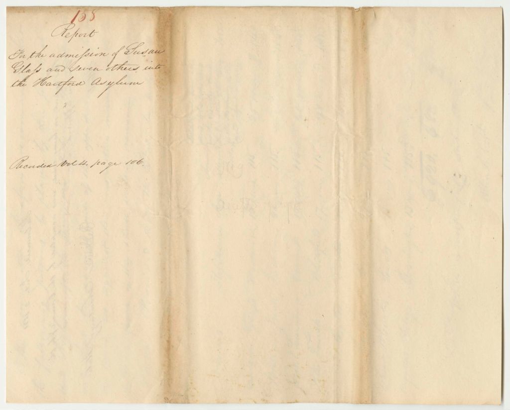 Miniature of Report 158: Report for the Admission of Susan Glass and Seven Others into the Hartford Asylum