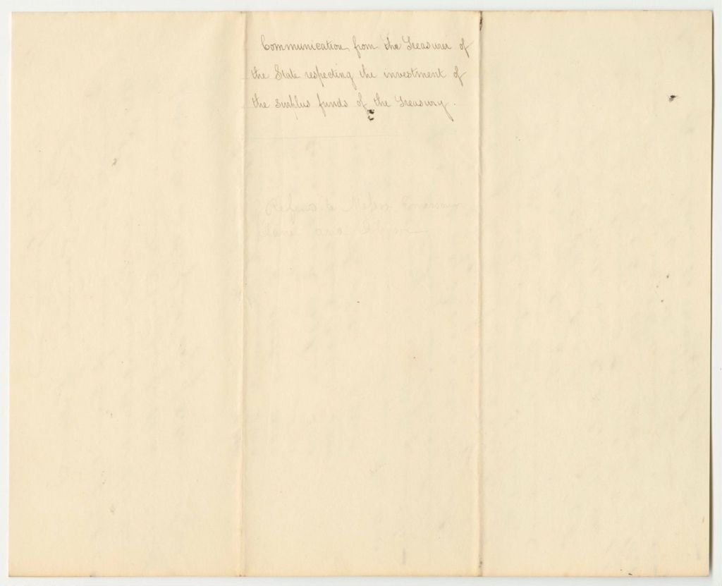 Miniature of Communication from Abner B. Thompson, Esq., Respecting the Investment of the Surplus Funds of the Treasury