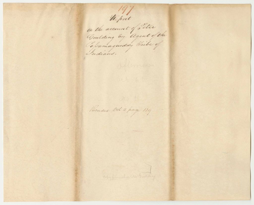 Miniature of Report 197: Report on the Account of Peter Goudling, Passamaquoddy Indian Agent