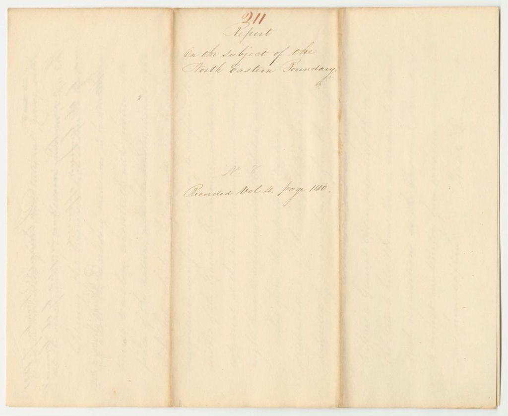 Miniature of Report 211: Report on the Subject of the Northeastern Boundary