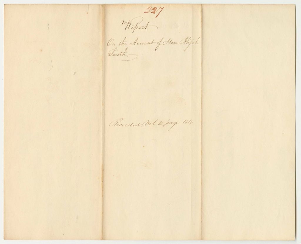 Miniature of Report 227: Report on the Account of Hon. Abijah Smith, Agent to Visit Maine Citizens in Jail in Frederickton N.B.