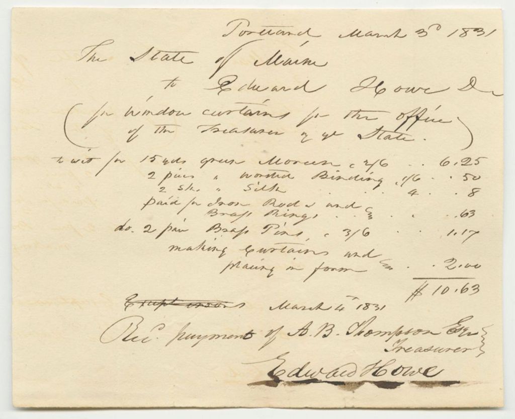 Miniature of Report on the Account of Roscoe G. Greene, Secretary of State, for Stationary, Etc.2.4