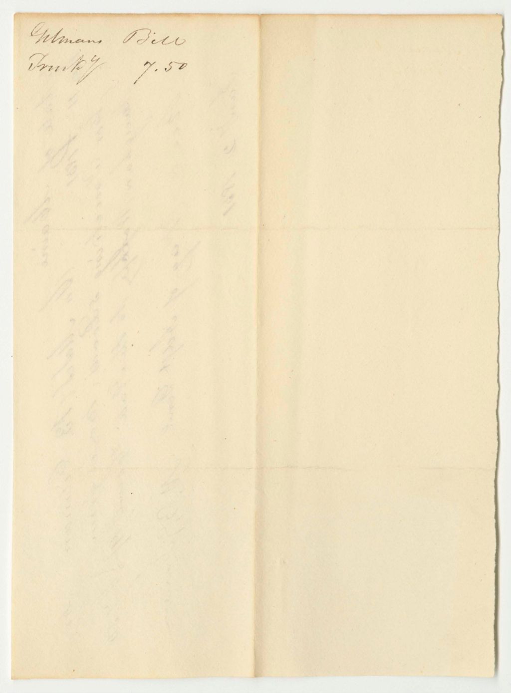 Miniature of Moses B. Gilman's Bill for Trucking from Vaughan's Wharf to the State House, Paid by the Adjutant General